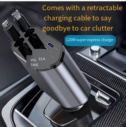 USB-C Retractable Car Charger